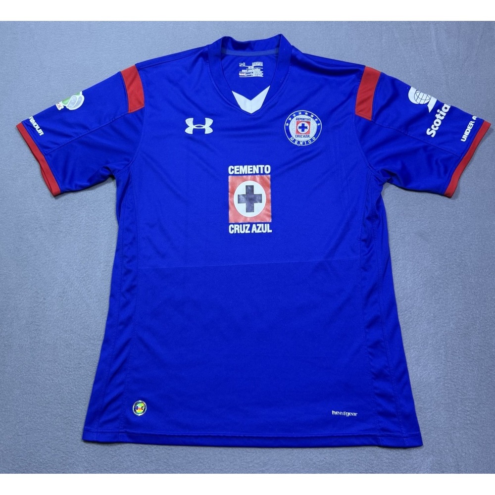 Cruz Azul Under Armour Soccer Jersey Mens M Liga MX 2014 Mexico Futbol Blue